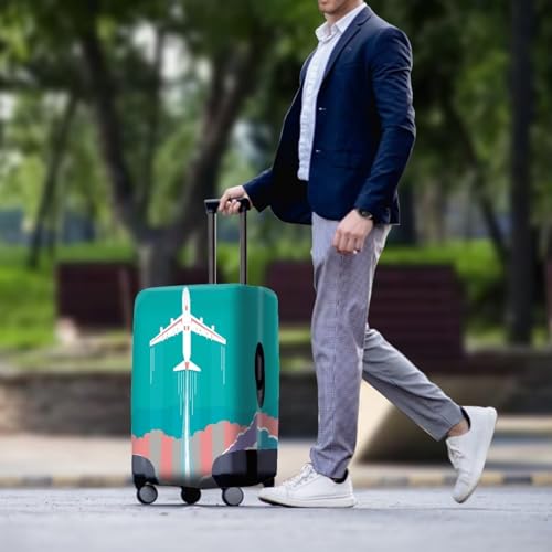 Space Plane Thicker Luggage Cover Suitcase Protector Luggage Washable Scratch Resistant Resilient Suitcase Covers with Zipper Luggage Protector Covers S M L XL3