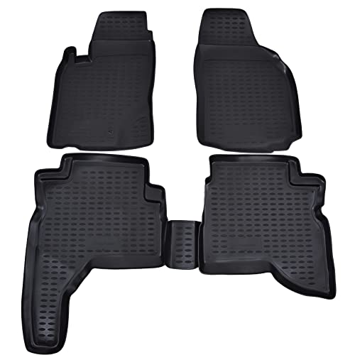 Tapis de sol sur mesure premium noir 3D pour Mitsubishi L200