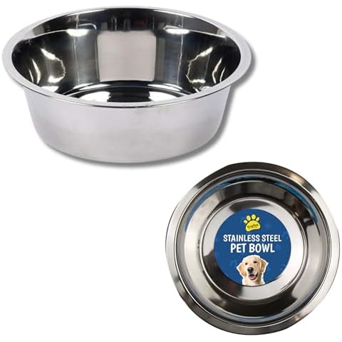 Durable Stainless Steel Pet Bowl - 21cm Cover