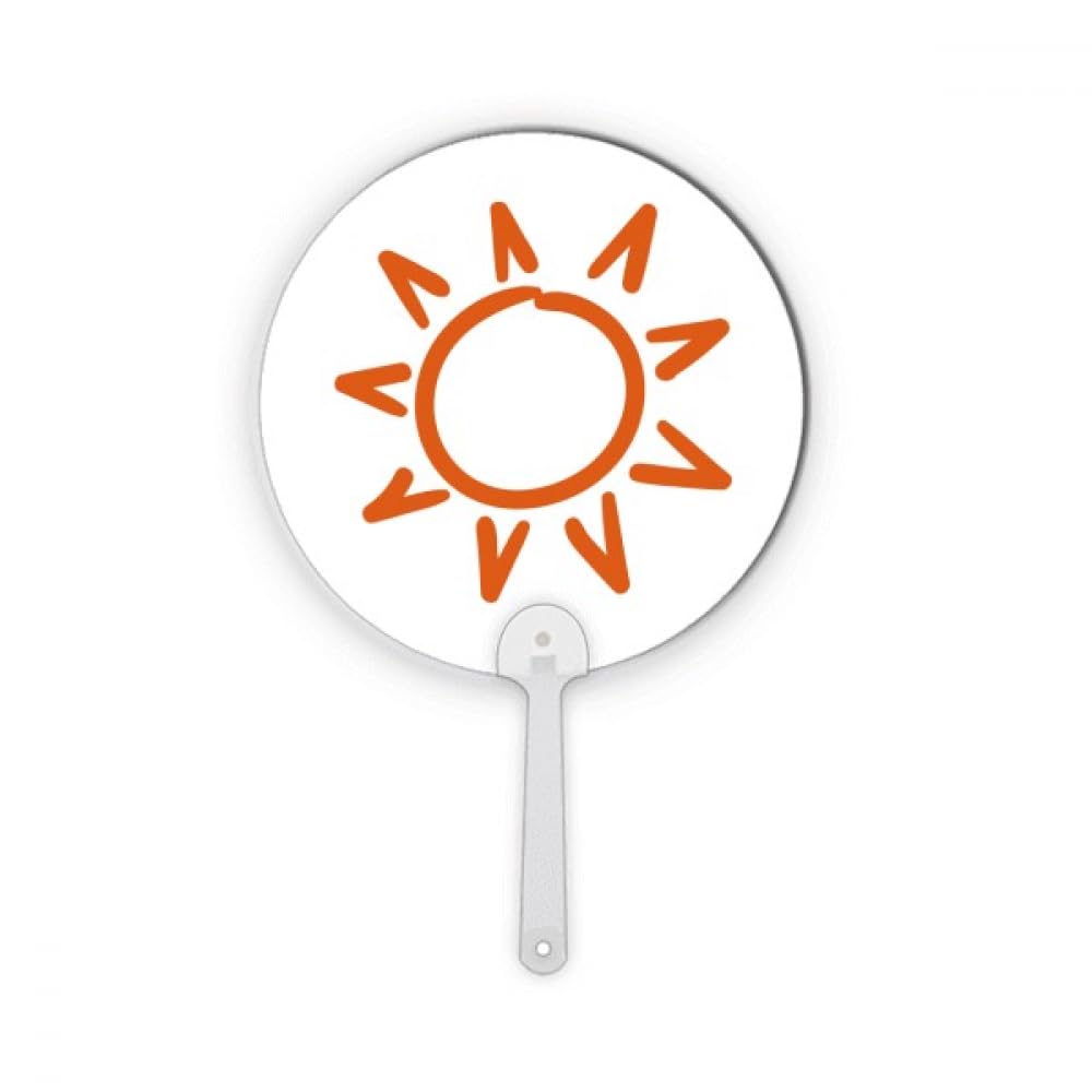 Éventail rond orange Sunshine Sun peint à la main pour illuminer vos décorations de table d'été