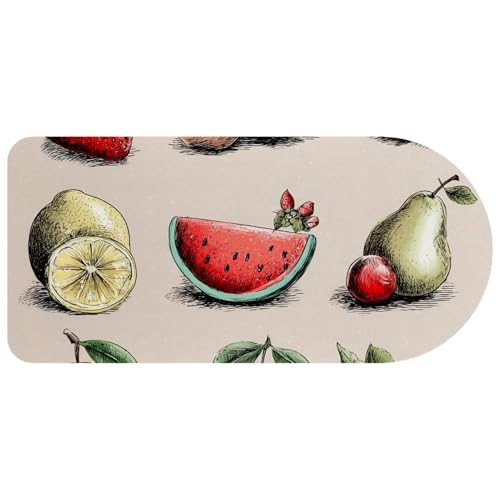 Tapis de souris étendu aux motifs de fruits avec base en caoutchouc antidérapante