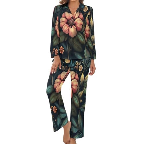Pyjama femme ensemble 2 pièces confortable doux style gothique