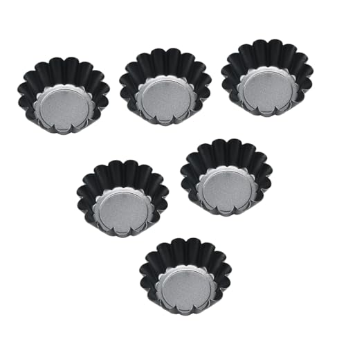 HOLIDYOYO 6 piezas Moldes para Tartas Pequeñas de Hierro Resistente al Calor Utensilios de Repostería para Horno Casa Molde para Bizcochos Cupcakes y Quiches