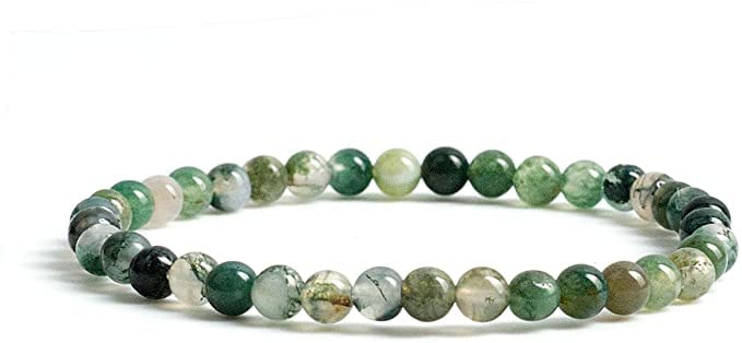 DIYSM Lab Certified Natural Healing Crystals Gemstone 4mm Beaded Stretch Bracelet 7.2 Inch Unisex (Moss Agate) (B0B45XFBP3) Amazon Price History, Amazon Price Tracker