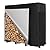 NALONE 4FT Outdoor Firewood Rack with Cover&Carry Bag Heavy Duty Square Strong Stand Rack with Waterproof Cover for Fireplace Fire Pits Wood Pile Storage Holder Lumber Rack
