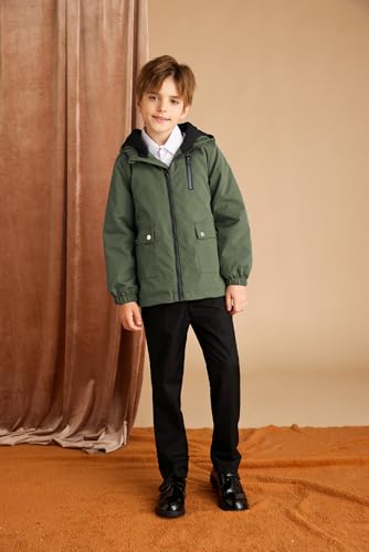 Grace Karin CL2873A24-03_06Y@#HLFYLD Boys' Watertight Jacket Boys' Active Fall & Winter Hooded Raincoat thumb #6