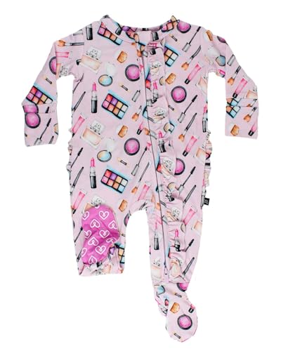 Girl Zippered Footie, 2-Way Zip, Sustainable Footie Pajamas, Long Sleeve, Washable, Cute Jumper Design.
