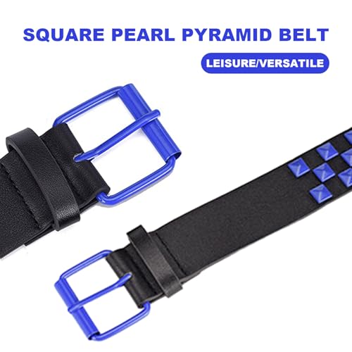 Stud Belt, 42.13x1.50 Inch PU Leather Chunky Belt, Goth Style Punk Belt, Fashion Thick Studded Belt, Spiked Wide Belts for Women and Men,Chunky Belt2