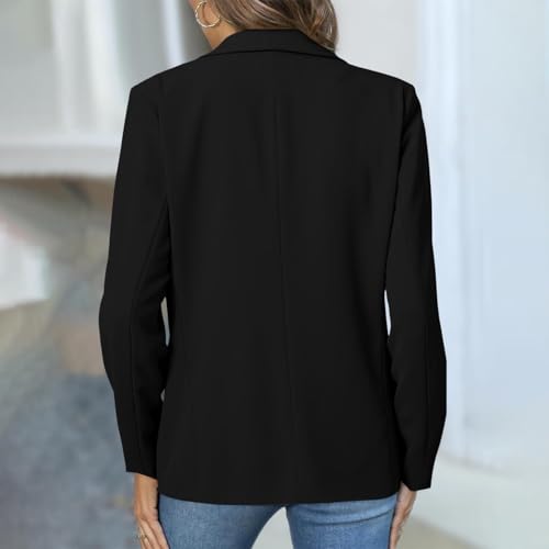Womens Blazer 2025 Fall Fashion Long Sleeve Open Front Suit Jackets Lapel Padded Shoulder Business Casual Outfits3