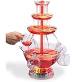 3 Tier Electric Fountain Party Drink Machine with LED Lighted Base, Light-Up Flow Drink Wine Fountain with 1.5 Gallon 5 Reusable Cups,for Bar,Weddings Party Christmas Décor Birthday