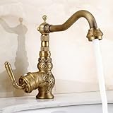 Le corps principal Mitigeur Lavabo Salle de Bain Retro est en laiton massif épaissi, qui est fort et durable et a une longue durée de vie. La surface est ancienne et brossée pour créer un style rétro et élégant.