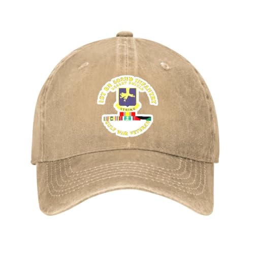 Washed Denim Hat|Army-1st Bn 502nd Infantry-Desert Shield w SVC