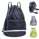 Swim Beach Sports Drawstring Backpack - Gym Bag with Shoes...