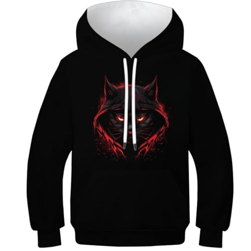 Sweat aigle noir imprimé 3D relief avec grande poche centrale