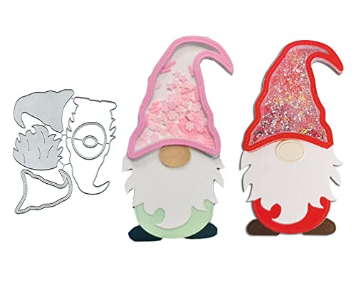 Navidad Shaker Gnome Metal Die Cuts,Feliz Navidad Snata Muñeco de nieve Troqueles Corte Plantillas Cortadas DIY Scrapbooking Decorativo Papel Grabado Scrapbooking Tarjeta
