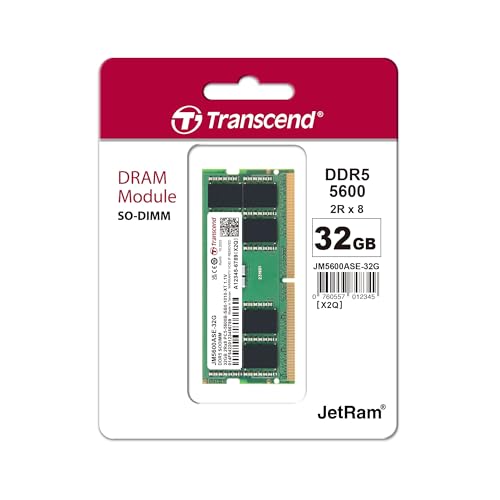 Image of Transcend 32GB DDR5 5600MHz Laptop Memory CL46 (2Rx8) - JM5600ASE-32G