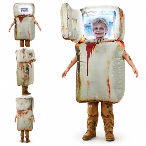 Skirfy Kids Funny Halloween Inflatable Refrigerator Costume with LED Lights - image 1
