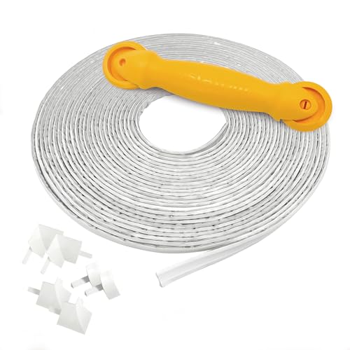 Instatrim Flexible Self-Adhesive Trim Bundle with Applicator & Corners - Caulking Kit with 50ft White 1/2" Wide Caulk Strip, Applicator Tool, & 6 Corners - InstaTrim The Original Flexible Trim