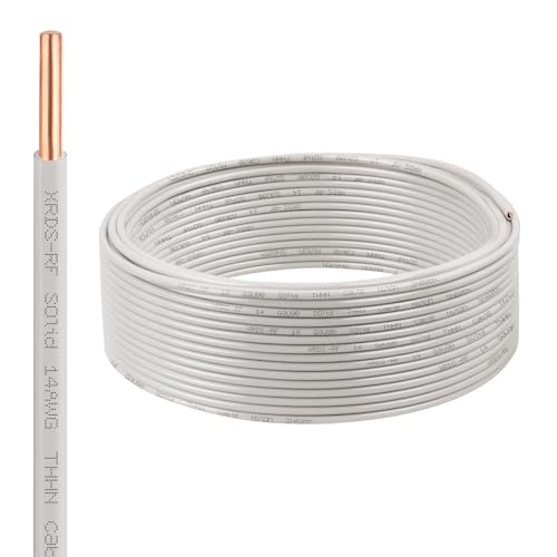 14AWG THHN Wire 50FT, Single Bare Copper Conductor with PVC and N...