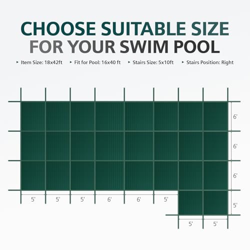 Cobertor de Seguridad para Piscina Royal Shade 16'x40' Verde miniatura 2