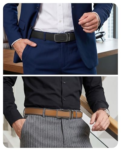 Image of CHAOREN Leather Ratchet Belt Men 2 Pack - Customizable Fit, Effortless Style (35mm)
