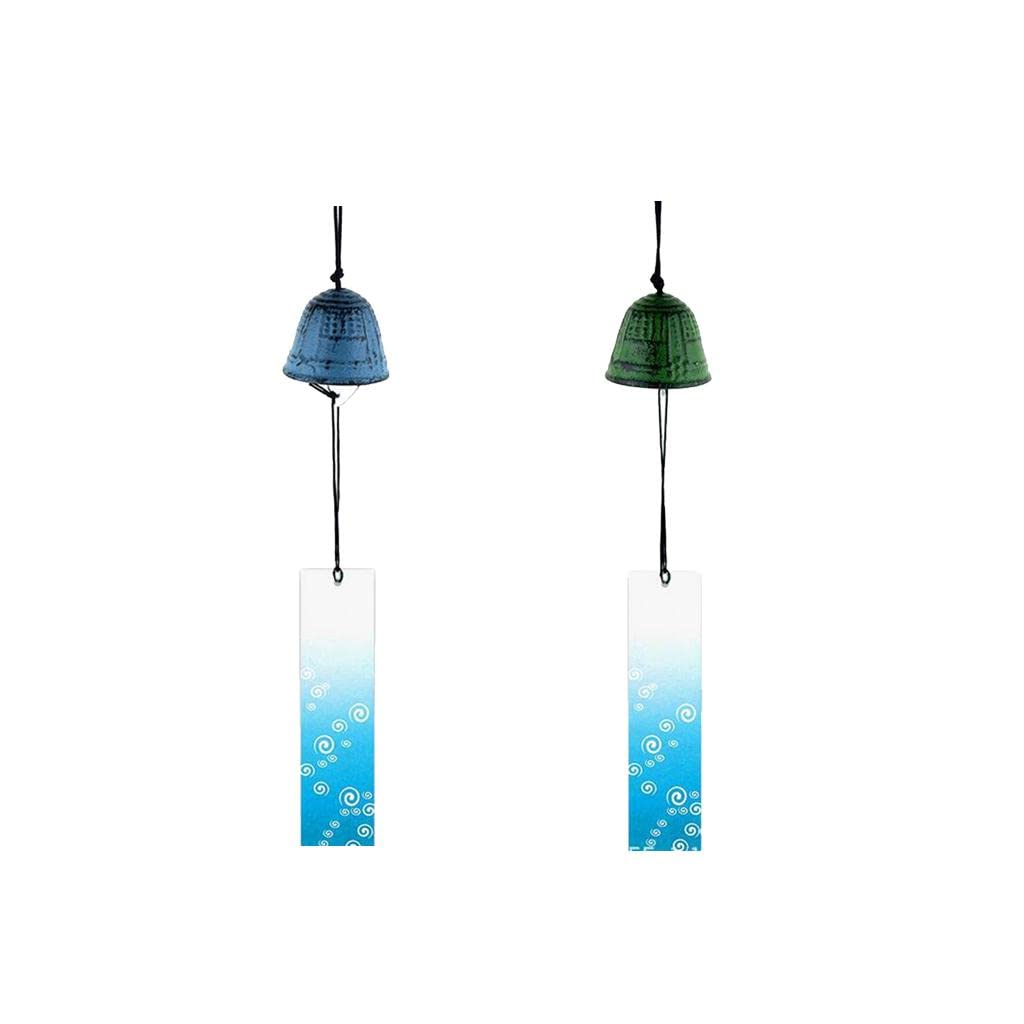 2 campane a vento giapponesi Furin in Ghisa, stile tempio, decorazione Zen, Feng Shui, decorazione da appendere all'aperto