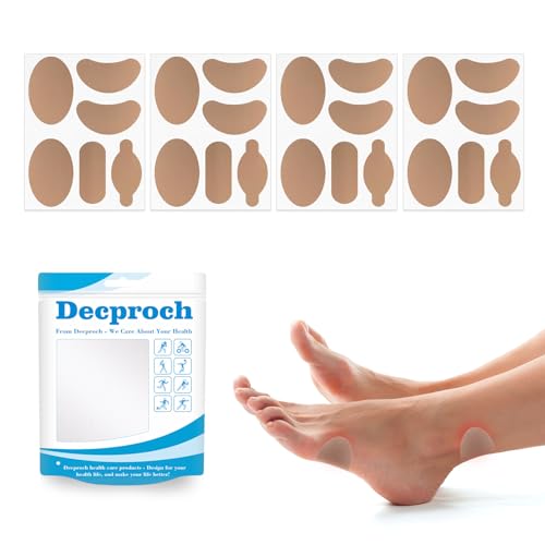 Moleskin for Feet, Moleskin for Blisters, Moleskin Adhesive Pads for Feet Heels, Skin Tape Sticker Patch for Feet (4 Sheets - 24 Pieces Total)