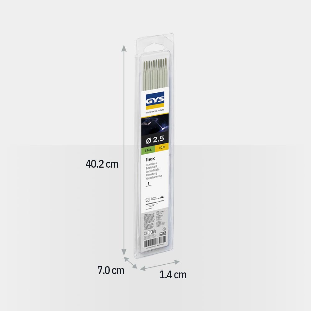 GYS -10 Elettrodi Inox, 316L, Diametro 2.5 MM - 082335