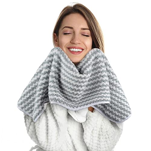 Kinhwa Microfiber Hand Towels For Bathroom Super Soft Hand Towel Absorbent Striped Bathroom Hand Towels For Spa Face Gym Sports 16Inch X 30Inch 4 Pack Greyish-Green #TOP1