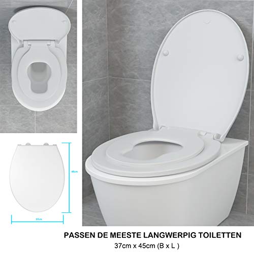 COSTWAY Volwassen kinder Wc-bril, 2-in-1 zindelijkheidstraining zit, kinder wc-bril voor zindelijkheidstraining, Zacht… - Afbeelding 8