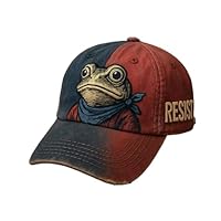Resist Portland Frog Hat FDT Resist Baseball Cap Vintage Activist Freedom 8647 Anti Politics Shirt Portland Frog Protest Against Fascism No Kings in America Sun Hats Unisex Red