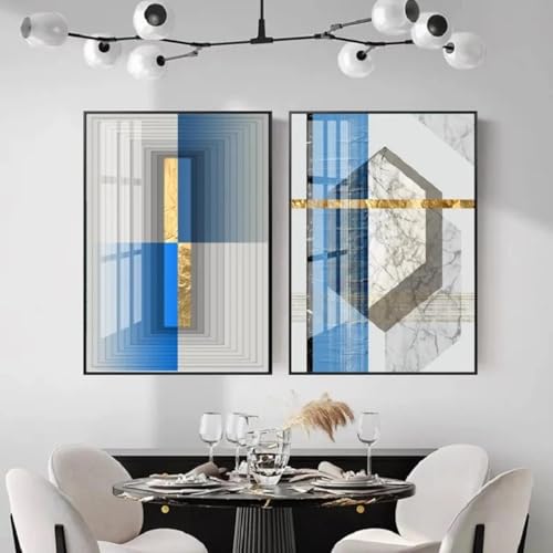 Affiche salon design abstrait moderne 3 toiles géantes pour decoration murale - 3