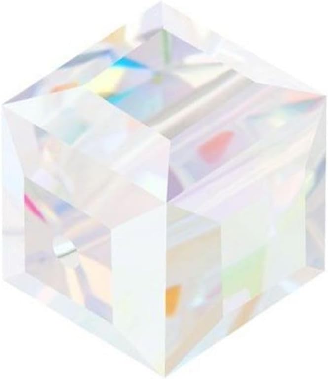50 cuentas de cristal Adabele Austrian de 0.157 in (0.16 pulgadas) pequeñas facetadas sueltas cubo, transparentes AB compatibles con Swarovski para