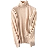 Rollkragenpullover Für Damen - Modischer Beige Kaschmirpullover Top Herbst Winter Warmer Pullover Volltonfarbe Slim Fit Lässige Strickware Leichter Weicher Rippenpullover Gestricktes Langarmobertei