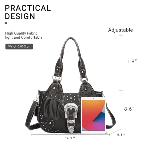 Image of Angel Kiss Hobo Bags for Women Vegan Leather Purses and Handbags Ladies Chic Shoulder Bags Crossbody Purses with Metal Studs