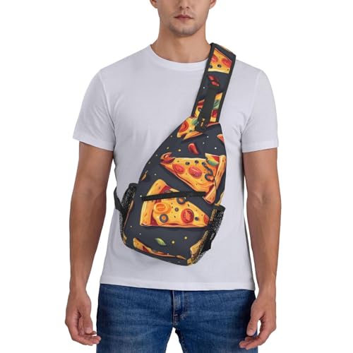 Morrales cruzados con diseño pizza para mujer y hombre miniatura 7
