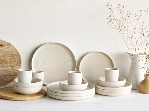 Foto von CreaTable, 23863, Serie Uno, 16-teiliges Geschirrset, Kombiservice aus Steinzeug, spülmaschinen- und mikrowellengeeignet, Made in Portugal