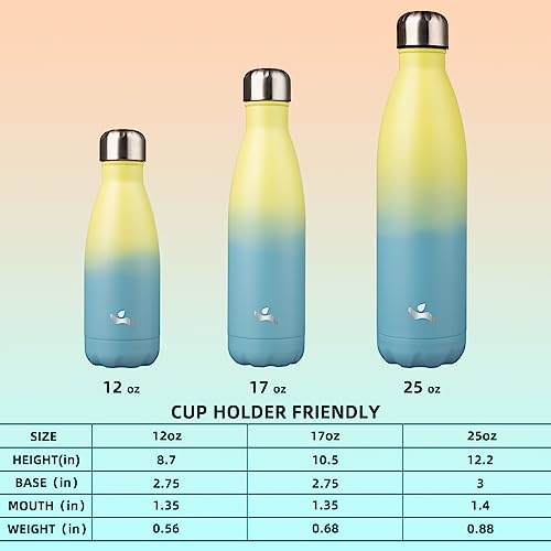 Image of Konokyo Insulated Water Bottles,12 oz Double Wall Stainless Steel Vacumm Metal Flask for Sports Travel,Sandy Beach