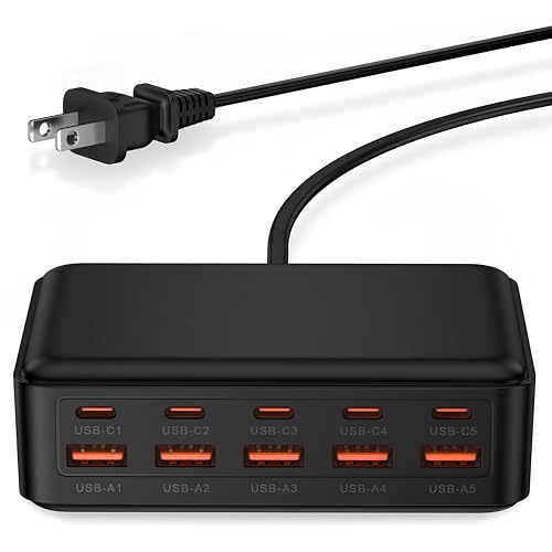 Amazon | 【2025年 70W出力・10ポート】 USB充電器 5USB-C+5USB-A 急速
