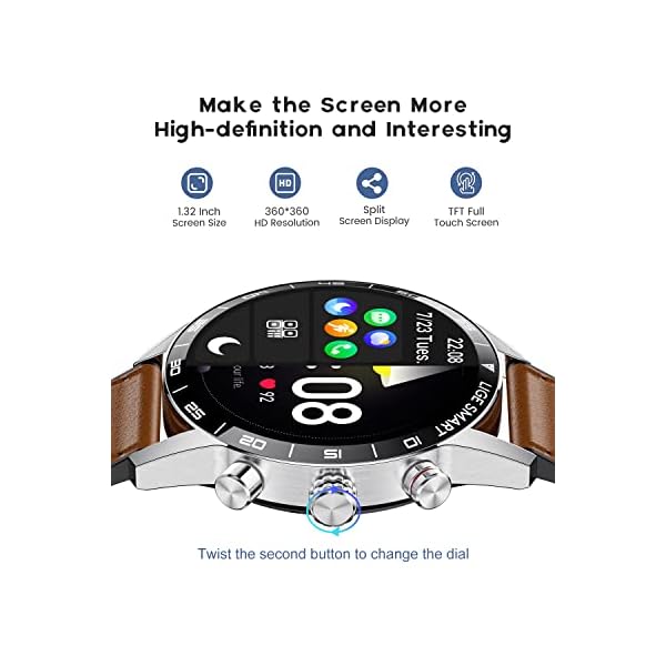 LIGE Smart Watch for Men Women with Bluetooth Call, Fitness Tracker 1.32" HD DIY Full Touch Screen Smartwatch with Heart Rate Sleep/Blood Pressure Monitor, IP67 Waterproof Sport Watch for Android iOS - Image 6