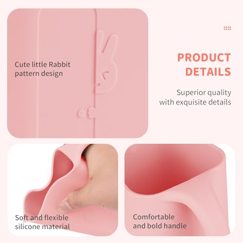 Image of Baby Bath Rinse Cup 100% Food Grade Silicone Wash Rinser Cup For Kids (Pink)