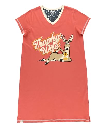 Image of Lazy One Women's Novelty Nightshirt - Funny Cotton Nightgown, Cute V-neck Sleep Shirts, Women's Sleepwear