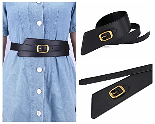 Ayliss Women Waist Belt Faux Leather Irregular Vintage Wide Dress Belt Retro Wide Waist Cinch Belt for Jumpsuit Coat Costume4
