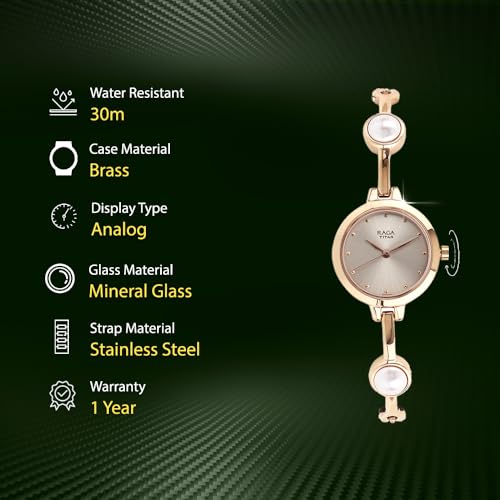 Titan Raga Quartz Analog Grey Dial Metal Strap Watch for Women-NS2576WM01 - Image 4