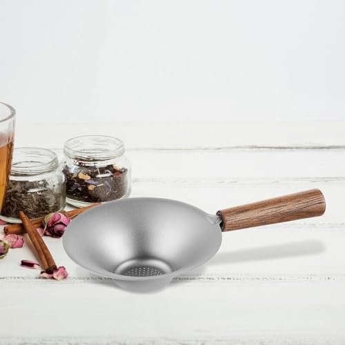 Tetera de titanio para aire libre con mango ergonómico de madera 6