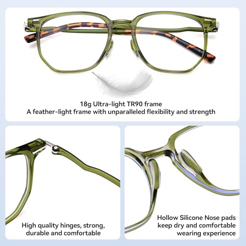 Image of Dollger Blue light Glasses for Women Men Oversized Anti Blue Light Blocking Glasses Frame Eye Strain Computer Eyewear