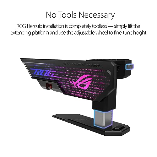 Image of ASUS ROG Herculx GPU Anti-Sag Holder, Solid Zinc Alloy Construction, Easy Toolless Installation, Included Spirit Level,Adjustable Height, Wide Compatibility,Aura Sync RGB,2 Year Warranty (Pack of 9)