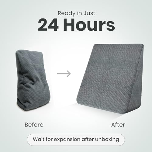 Image of AGEasy Wedge Pillow | 100% Memory Foam Orthopedic | Triangular Cushion for Leg Elevation, Back Support, Acid Reflux, Snoring | Improves Comfort & Posture