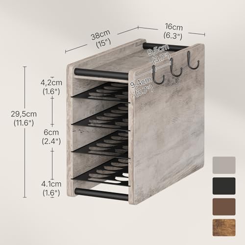 Image of YATINEY Coffee Pod Drawer Holder, 72 Pods Large Capacity, 4 Tier Holder for Vertuo, Coffee Pod Organizer for Countertop, Storage Rack for Nespresso Vertuo Pods, Space Saving, Greige KH06BG