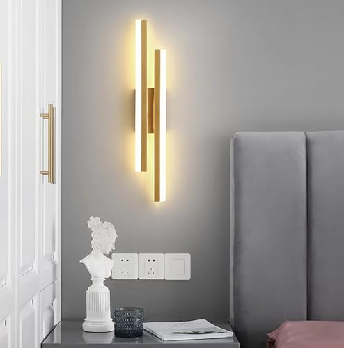 Lámparas LED para sala de estar, aplique de pared de acrílico regulable, lámpara de aplique lineal de tira larga, luminaria de montaje en pared moderna para sala de estar junto a la cama (tamaño: izq